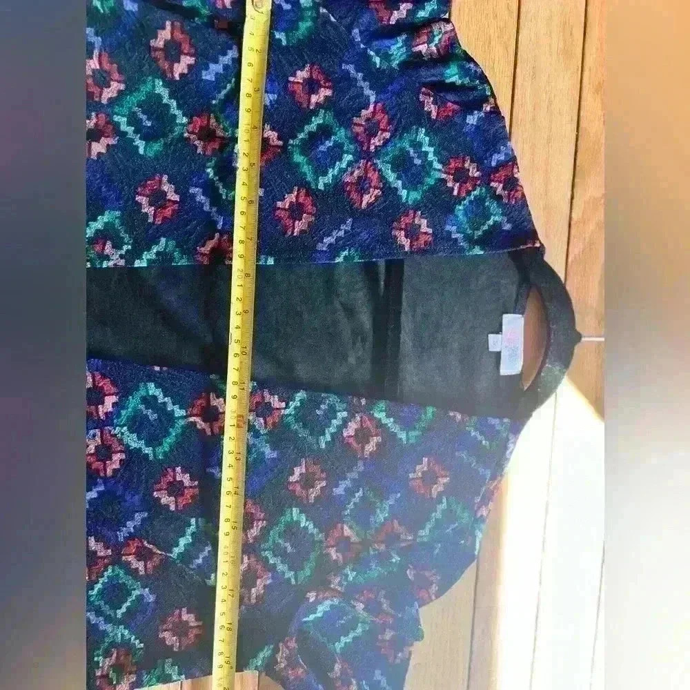 LuLaRoe Duster Long Cardigan Size Small Open Front Colorful Geometric Chore - Picture 6 of 7